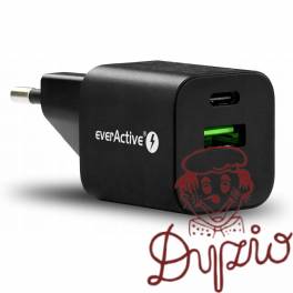 Ładowarka sieciowa 230V EVERACTIVE SC-390QB 1xUSB-C + 1xUSB 3A czarna Ładowarka sieciowa 230V EVERACTIVE SC-390QB 1xUSB-C + 1xUSB 3A czarna