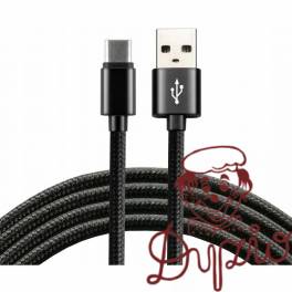 Kabel USB-A - USB-C 1m 3A pleciony czarny EVERACTIVE (CBB-1CB) Kabel USB-A - USB-C 1m 3A pleciony czarny EVERACTIVE (CBB-1CB)