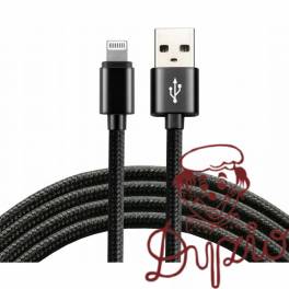 Kabel USB-A - Lightning 1,2m 2,4A pleciony czarny EVERACTIVE (CBB-1.2IB) Kabel USB-A - Lightning 1,2m 2,4A pleciony czarny EVERACTIVE (CBB-1.2IB)