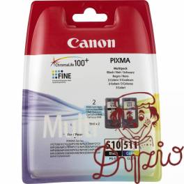 Tusz CANON (PG-510+CL-511/2970B011AA) czarny 9ml + kolor 9ml (2szt)