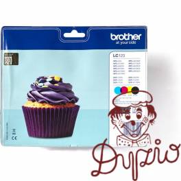 Tusz BROTHER (LC123VALBP) cza+nie+pur+żół (4szt) Tusz BROTHER (LC123VALBP) cza+nie+pur+żół (4szt)