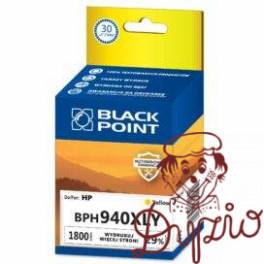 Tusz BLACK POINT (BPH940XLY) żółty 1800str zamiennik HP (940XL/C4909AE) Tusz BLACK POINT (BPH940XLY) żółty 1800str zamiennik HP (940XL/C4909AE)