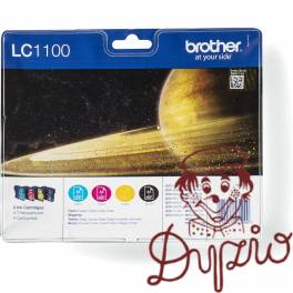 Tusz BROTHER (LC1100VALBP) cza+nie+pur+żół (4szt) Tusz BROTHER (LC1100VALBP) cza+nie+pur+żół (4szt)