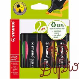 Zakreślacz STABILO green BOSS etui 4szt 6070/4 Zakreślacz STABILO green BOSS etui 4szt 6070/4