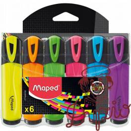 Zakreślacz FLUO PEPS mix kolorów 6szt etui z zawieszką 742557 MAPED Zakreślacz FLUO PEPS mix kolorów 6szt etui z zawieszką 742557 MAPED