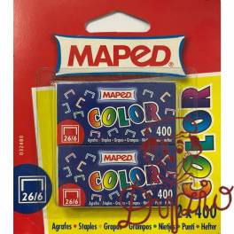 Zszywki 26/6 kolorowe 2x400szt. 0324806 MAPED Zszywki 26/6 kolorowe 2x400szt. 0324806 MAPED