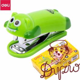 Zszywacz do 15 kartek zszywki 10 krokodyl zielony E0452 GREEN DELI Zszywacz do 15 kartek zszywki 10 krokodyl zielony E0452 GREEN DELI