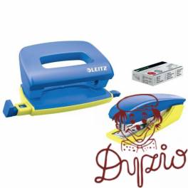 Zestaw dziurkacz i zszywacz mini Leitz Urban Chic, niebieski, 3 lata gwarancji, 10 kartek 55996032 Zestaw dziurkacz i zszywacz mini Leitz Urban Chic, niebieski, 3 lata gwarancji, 10 kartek 55996032