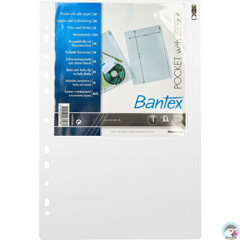 Koszulki na suwak A4 140mic (10szt) 100550062 BANTEX