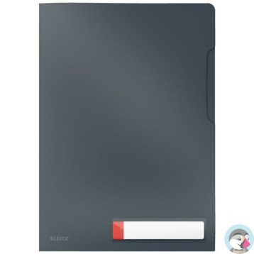 Folder A4 z kieszonką na etykietę, szara 47080089 LEITZ