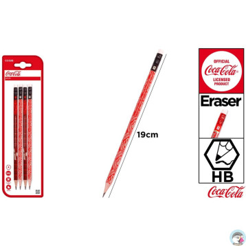 Ołówek HB z gumką 4szt. logo COCA-COLA CC026 MP Poland