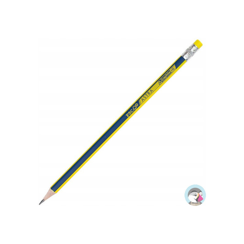 Ołówek grafitowy twardość HB z gumką 206120010 ASTRA