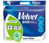 Papier toaletowy VELVET ECOROLL biały 3w. (4rol.)