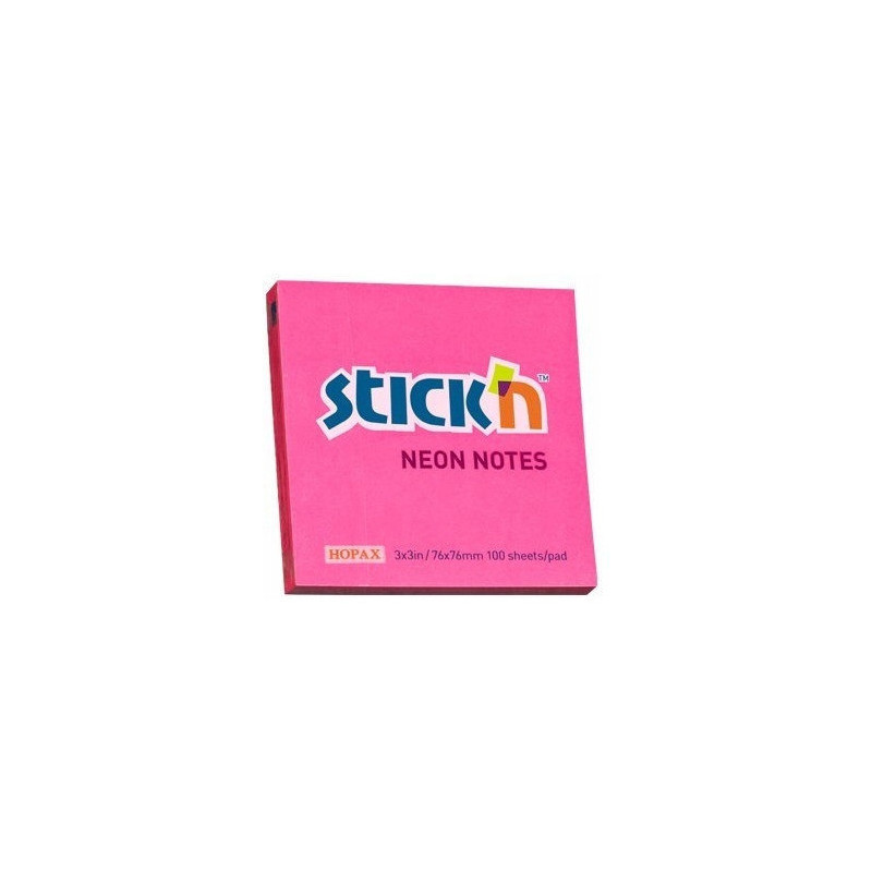 Bloczek STICKN 76x76mm ciemnoróżowy neonowy 100k 21165 STICKN
