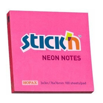 Bloczek STICKN 76x76mm ciemnoróżowy neonowy 100k 21165 STICKN