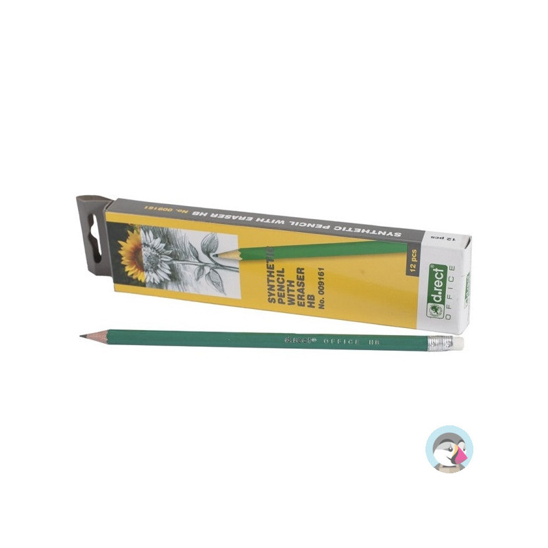 Ołówek syntetyczny HB z gumką (12szt.) 009161 D.RECT