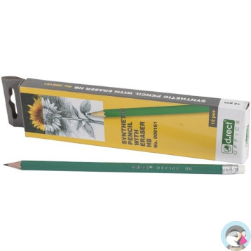 Ołówek syntetyczny HB z gumką (12szt.) 009161 D.RECT