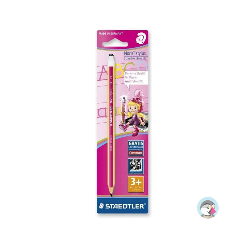 Ołówek HB trójkątny różowy NORIS STYLUS z rysikiem do tabletów SB 119202BKL STAEDTLER