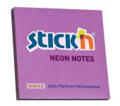 Bloczek STICKN 76x76mm fioletowy neonowy 100k 21210 STICKN