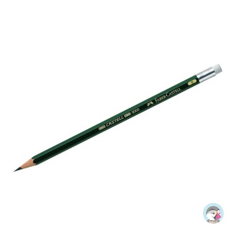 Ołówek CASTELL 9000 B z gumką (12szt.) 119201 Faber-Castell