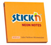Bloczek STICK`N 76x76mm 100k pomarańczowy neonowy 21164