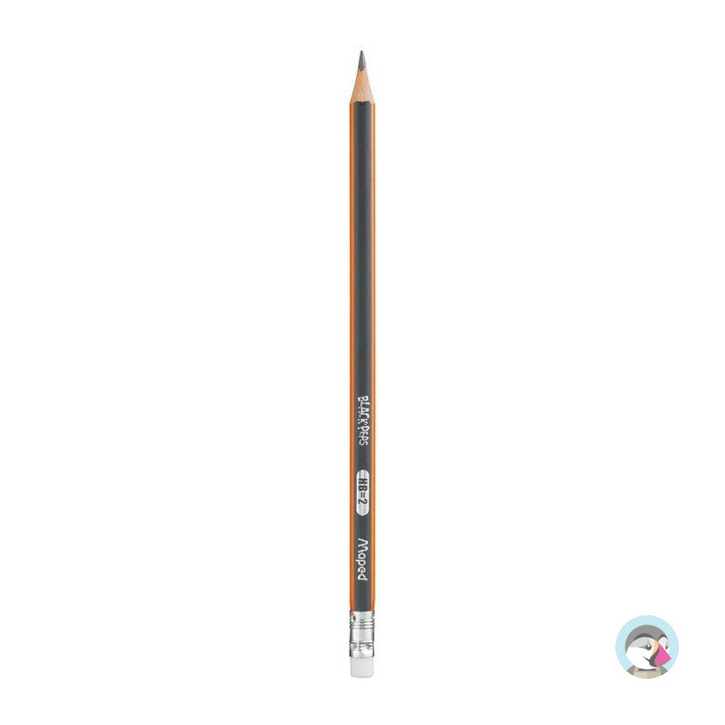 Ołówek drewniany z gumką BLACKPEPS HB MAPED 851721