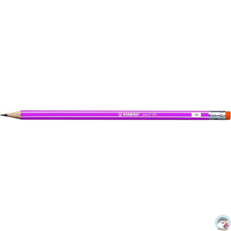 Ołówek STABILO 160 z gumką HB pink 2160/01-HB