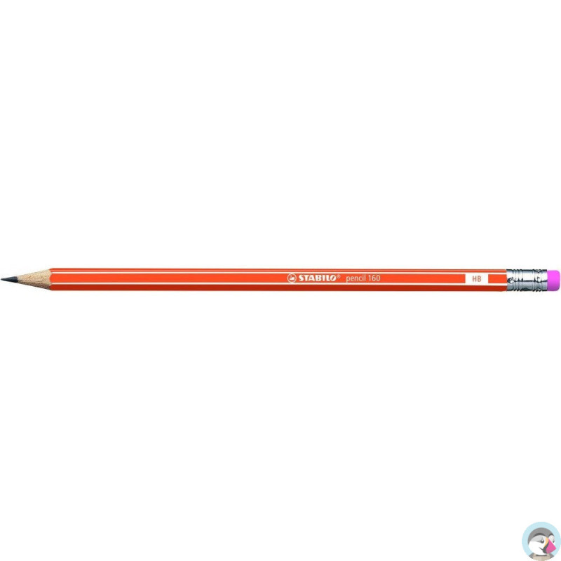 Ołówek STABILO 160 z gumką HB orange 2160/03-HB