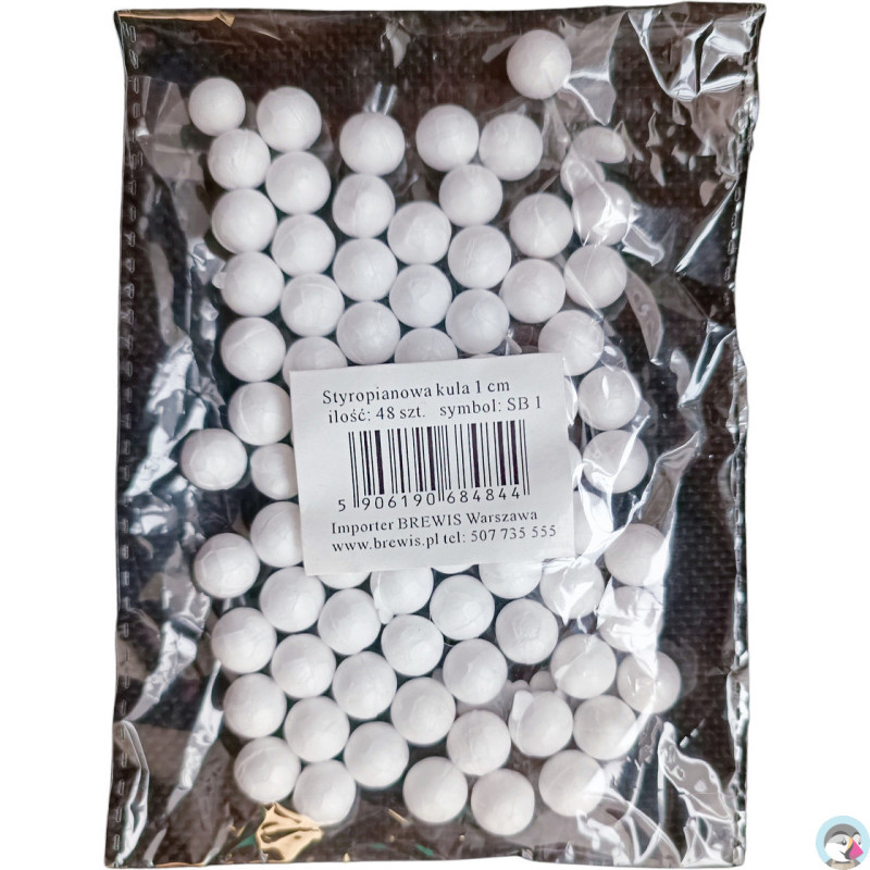 Kulki styropianowe 1cm, (48 sztuk) SB1 BREWIS