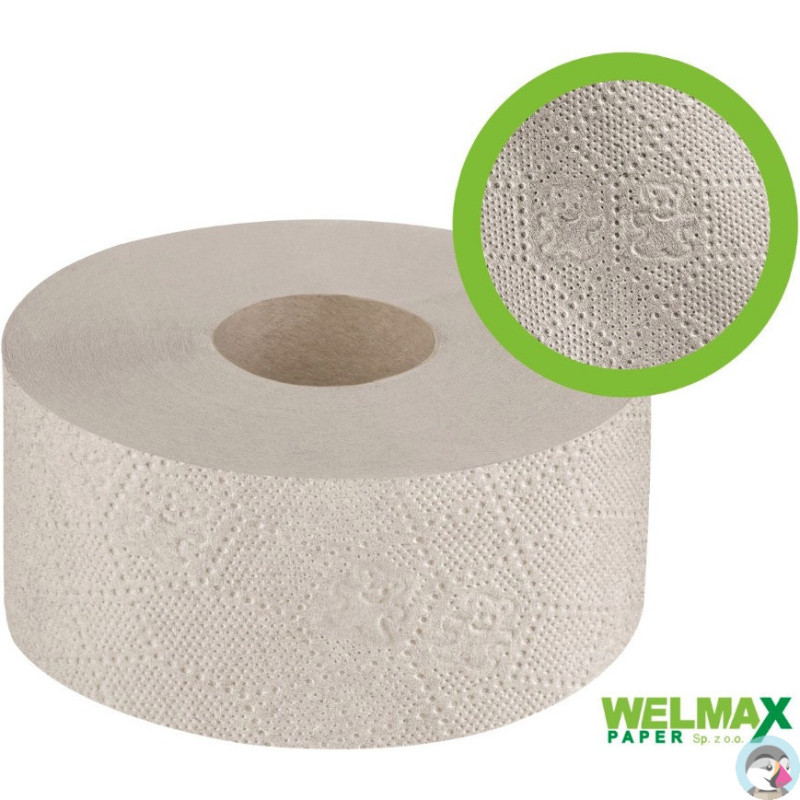 Papier toaletowy JUMBO szary(12szt) 120m makulatura 1 warstwa PJS1120 WELMAX