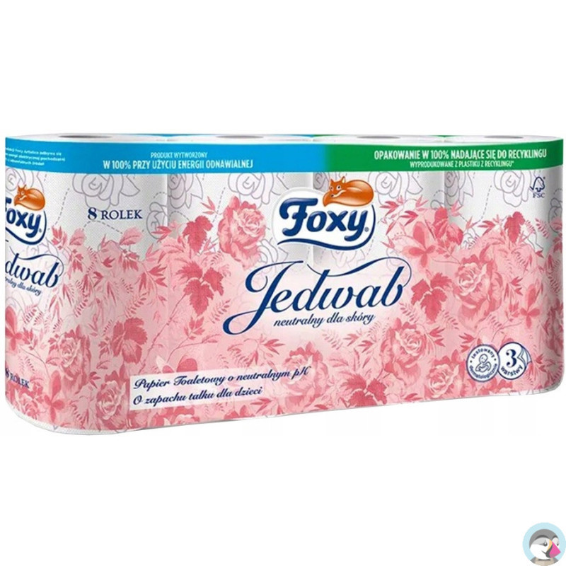 Papier toaletowy FOXY (8 rolek) JEDWAB 3 warstwy