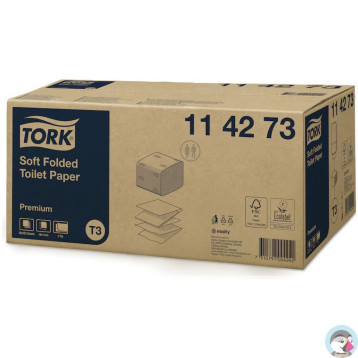 Papier toaletowy TORK T3 biały w składce 19x11cm 2 warstwy (30szt x 252 listki) 114273