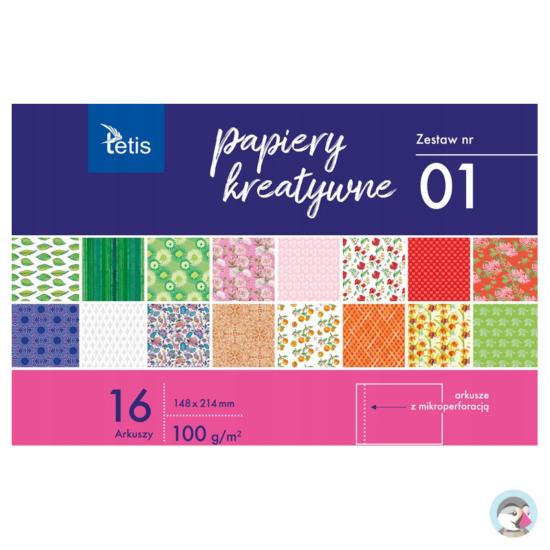 Zeszyt papierów kreatywnych A5 16k 100g KB029-01 TETIS