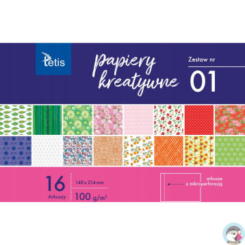 Zeszyt papierów kreatywnych A5 16k 100g KB029-01 TETIS