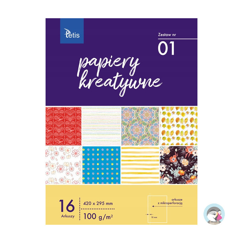 Zeszyt papierów kreatywnych A3 16k 100g KB031-01 TETIS