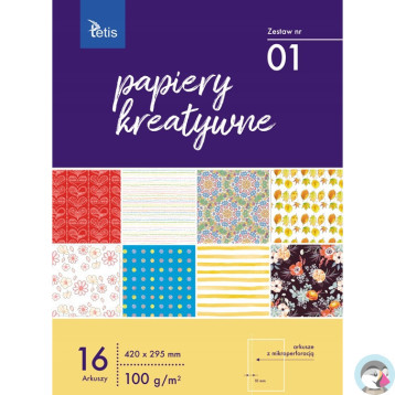 Zeszyt papierów kreatywnych A3 16k 100g KB031-01 TETIS