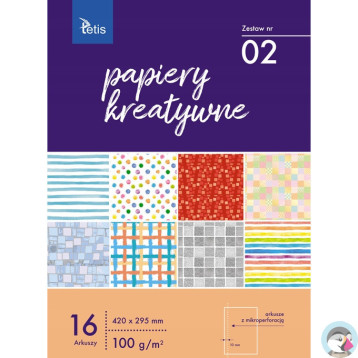Zeszyt papierów kreatywnych A3 16k 100g KB031-02 TETIS