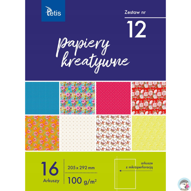 Zeszyt papierów kreatywnych A4 16k 100g KB030-12 TETIS