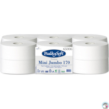 Papier toaletowy Mini Jumbo 170m (12szt) 65006 PREMIUM BulkySoft 100% celuloza