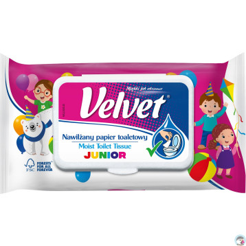 Papier toaletowy VELVET (48 listków) nawilżany Junior