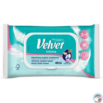 Papier toaletowy VELVET (48 listków) nawilżany Intima