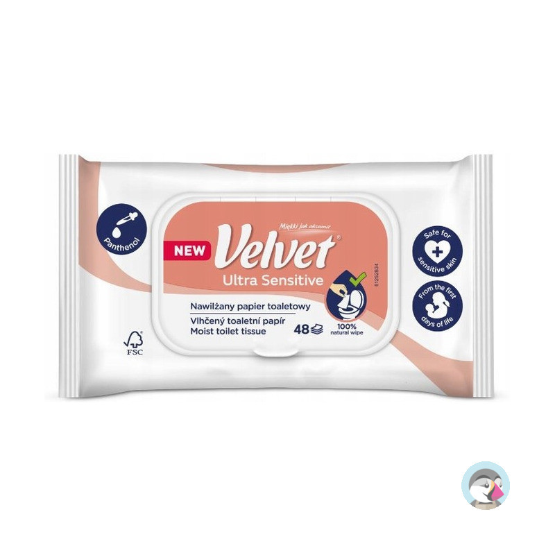 Papier toaletowy VELVET (48 listków) nawilżany Ultra Sensitive