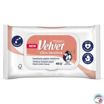 Papier toaletowy VELVET (48 listków) nawilżany Ultra Sensitive