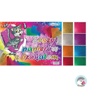Zeszyt papierów kolorowych z brokatem B5 ZB-8 ALIGA