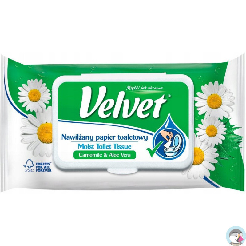 Papier toaletowy VELVET (48 listków) nawilżany rumiankowy