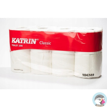 Papier toaletowy KATRIN 2w celuloza 23,4m(8 sztuk) CLASSIC TOILET 200 104749/476154
