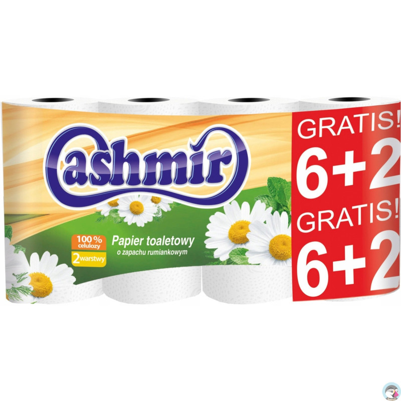 Papier toaletowy CASHMIR (6+2 rolki) rumianek 2w 100% celuloza 164852