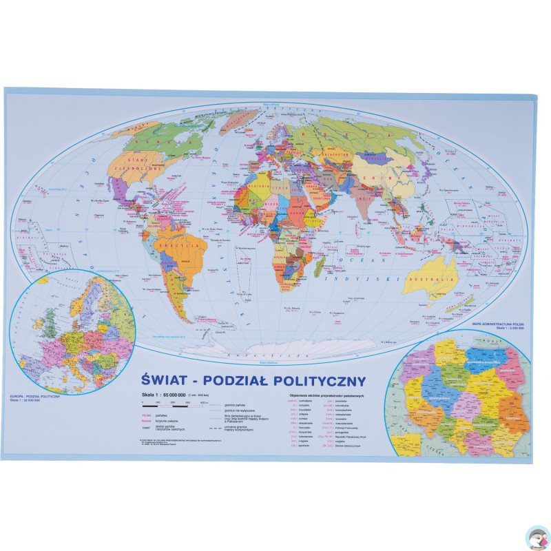 Podkład na biurko MAPA ŚWIATA 55x38 cm KRESKA