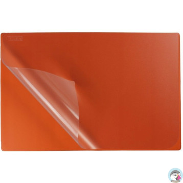 Podkładka na biurko z przezroczystą folią 38x58cm PVC pomarańczowa BIURFOL KPB-01-04