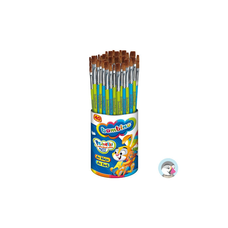 Pędzelki do farb i kleju BAMBINO 40 szt. ST.MAJEWSKI